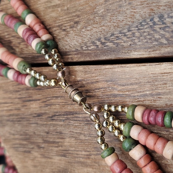 N2914‎ unakite heishi shell african necklace - Picture 4 of 4